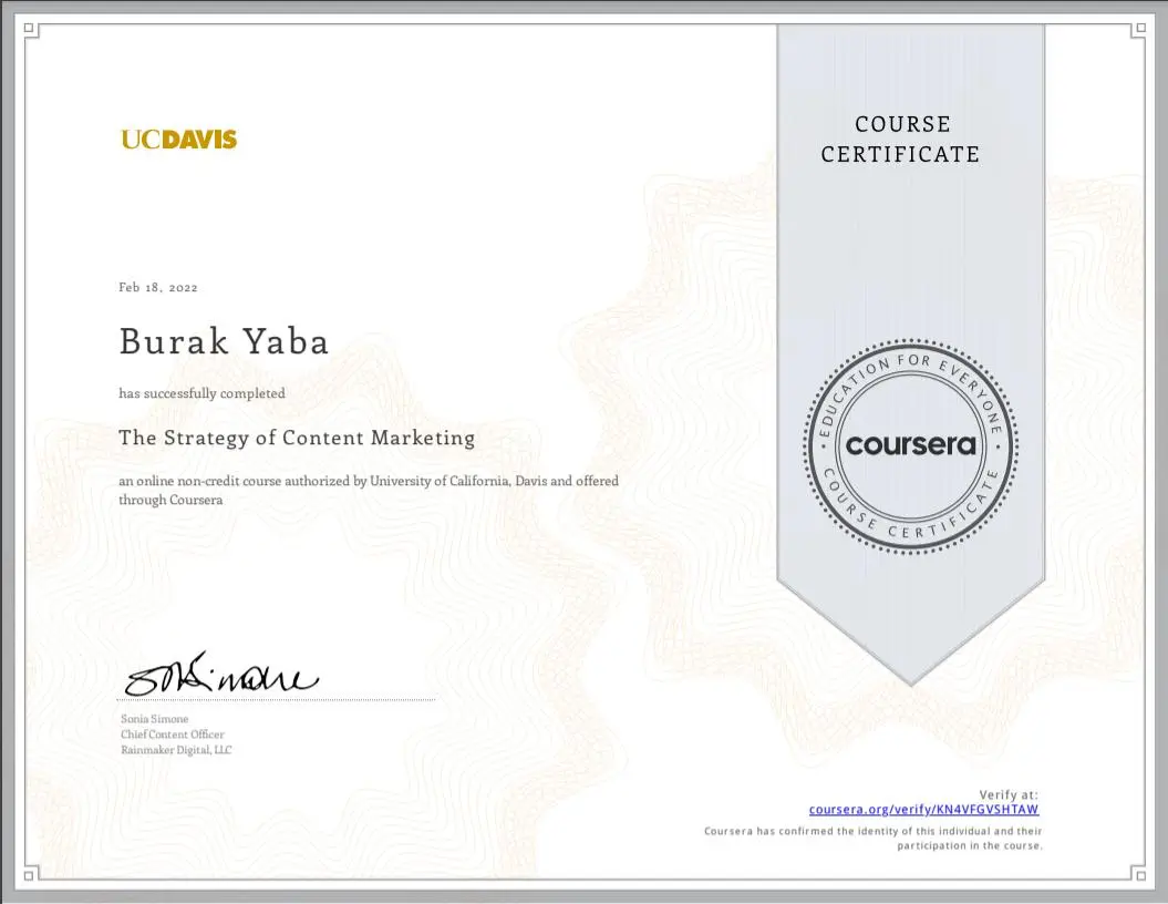 UC Davis - Strategy of Content Marketing